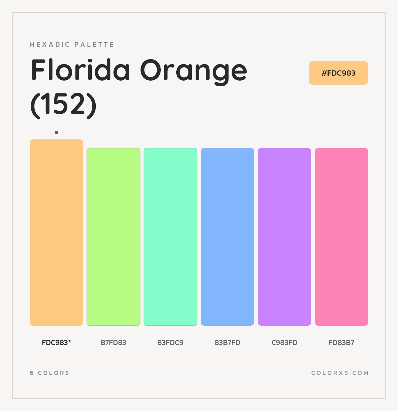 Florida Orange (152) - Hexadic Color Palette