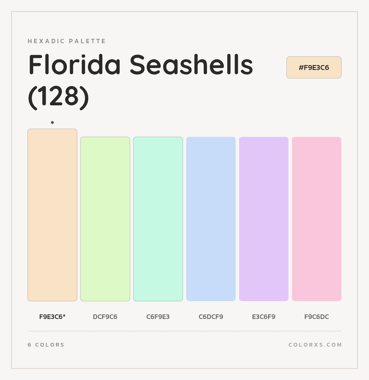 Florida Seashells (128) - Hexadic Color Palette