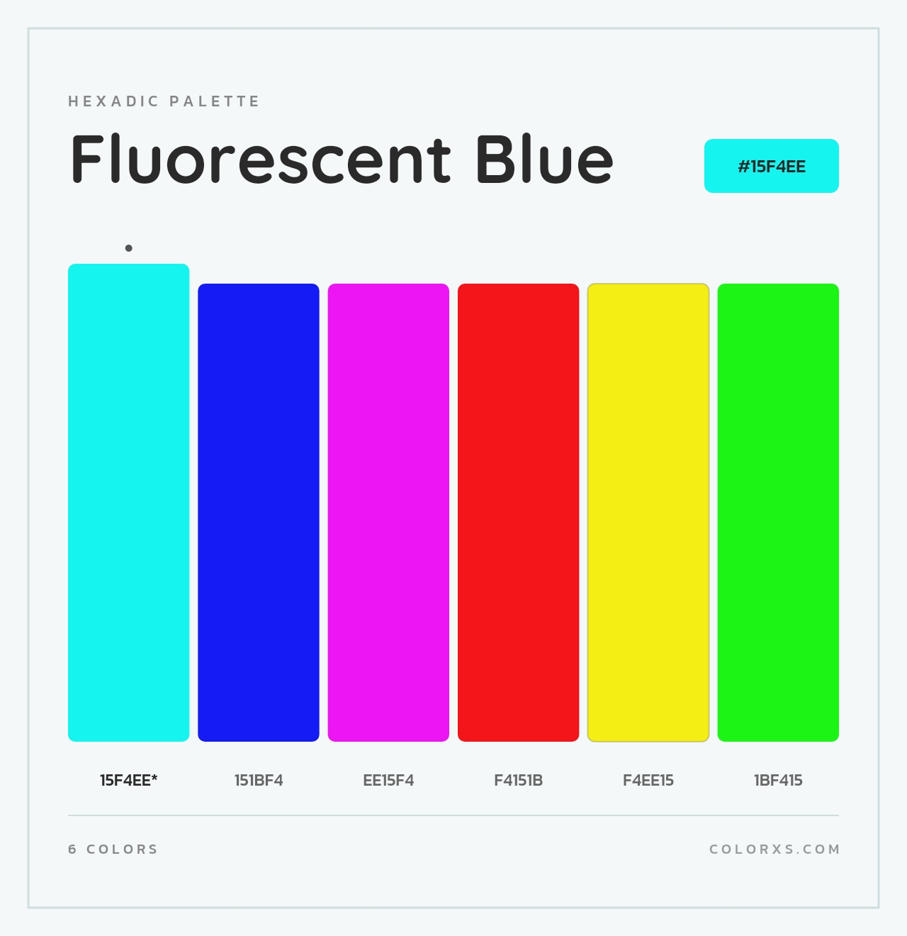 Fluorescent Blue - Hexadic Color Palette