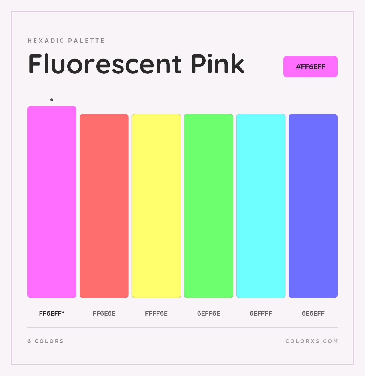 Fluorescent Pink - Hexadic Color Palette