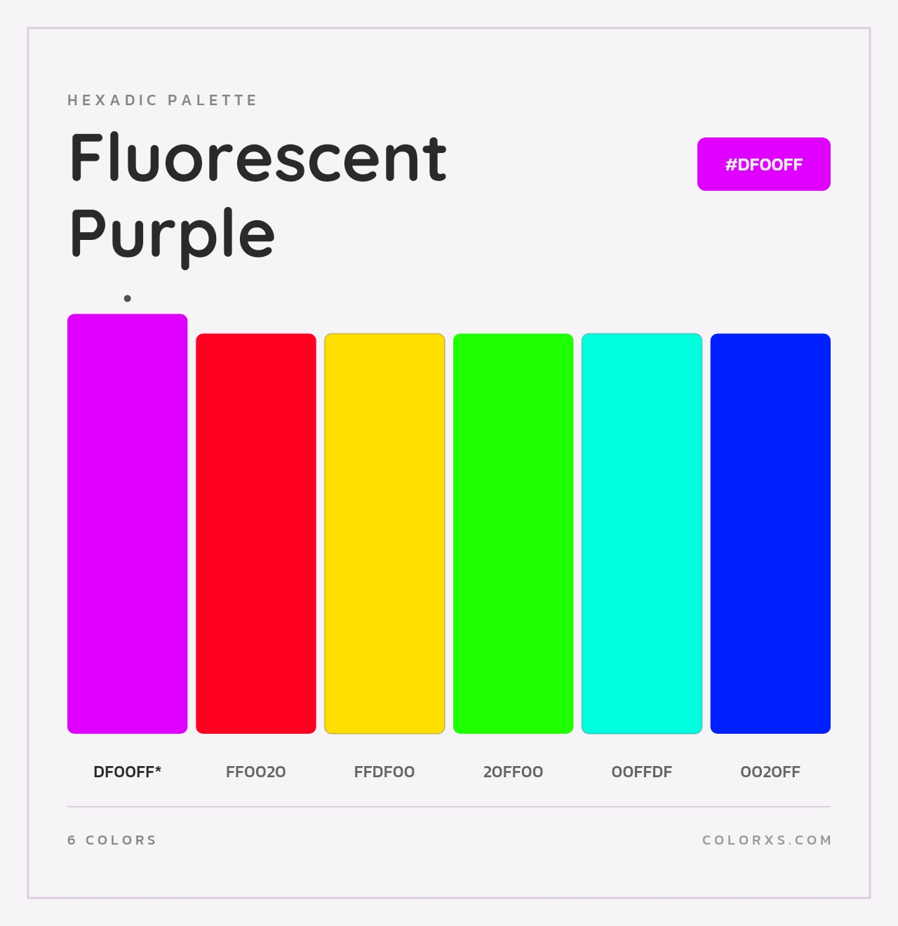 Fluorescent Purple - Hexadic Color Palette