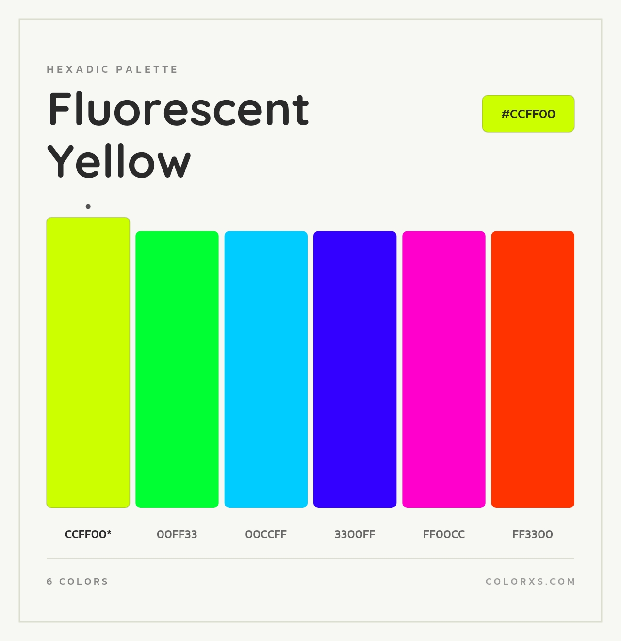 Fluorescent Yellow - Hexadic Color Palette