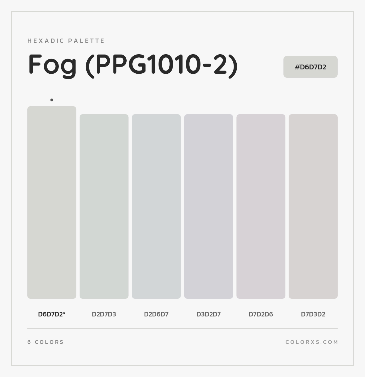 Fog (PPG1010-2) - Hexadic Color Palette