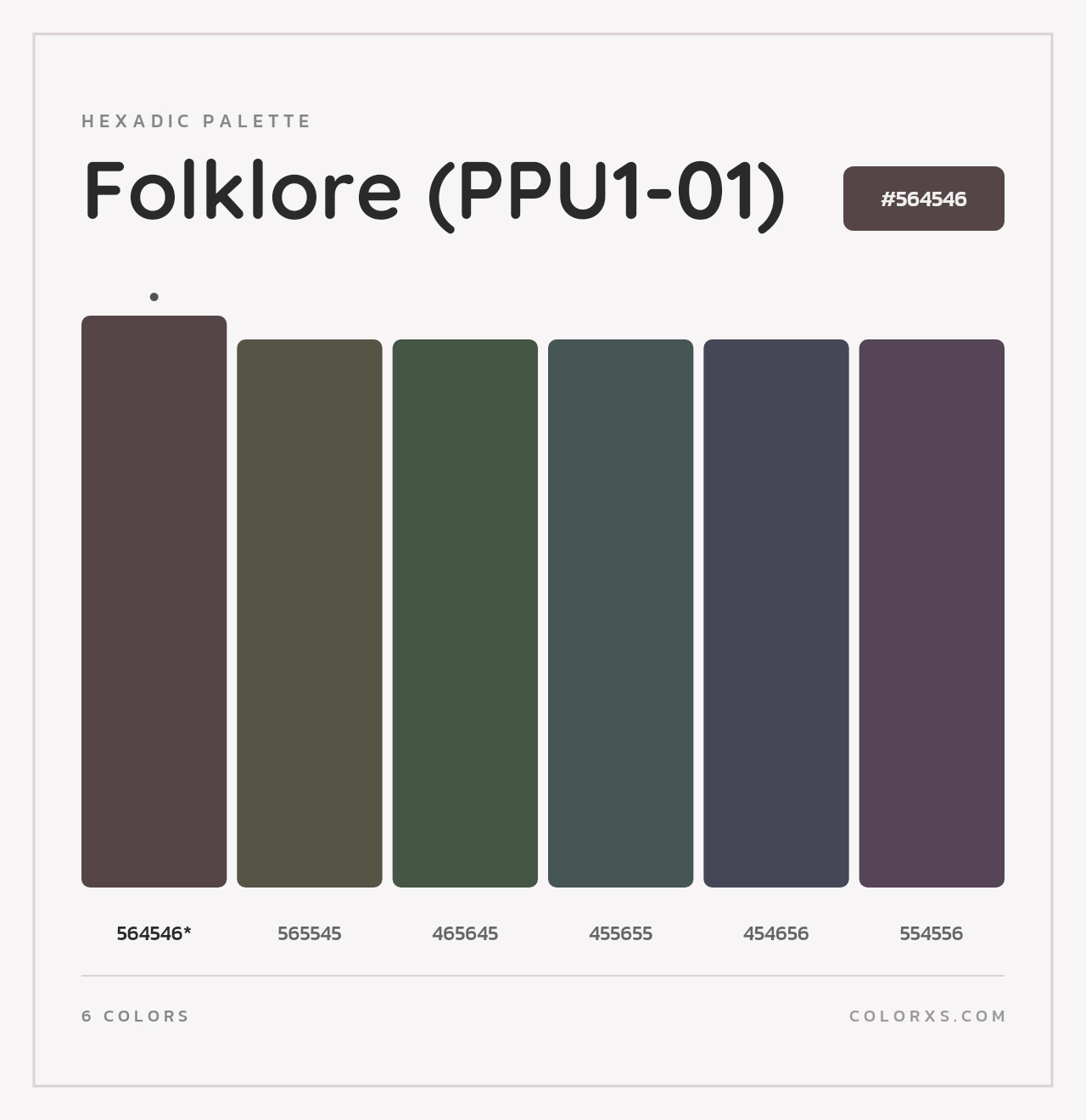 Folklore (PPU1-01) - Hexadic Color Palette