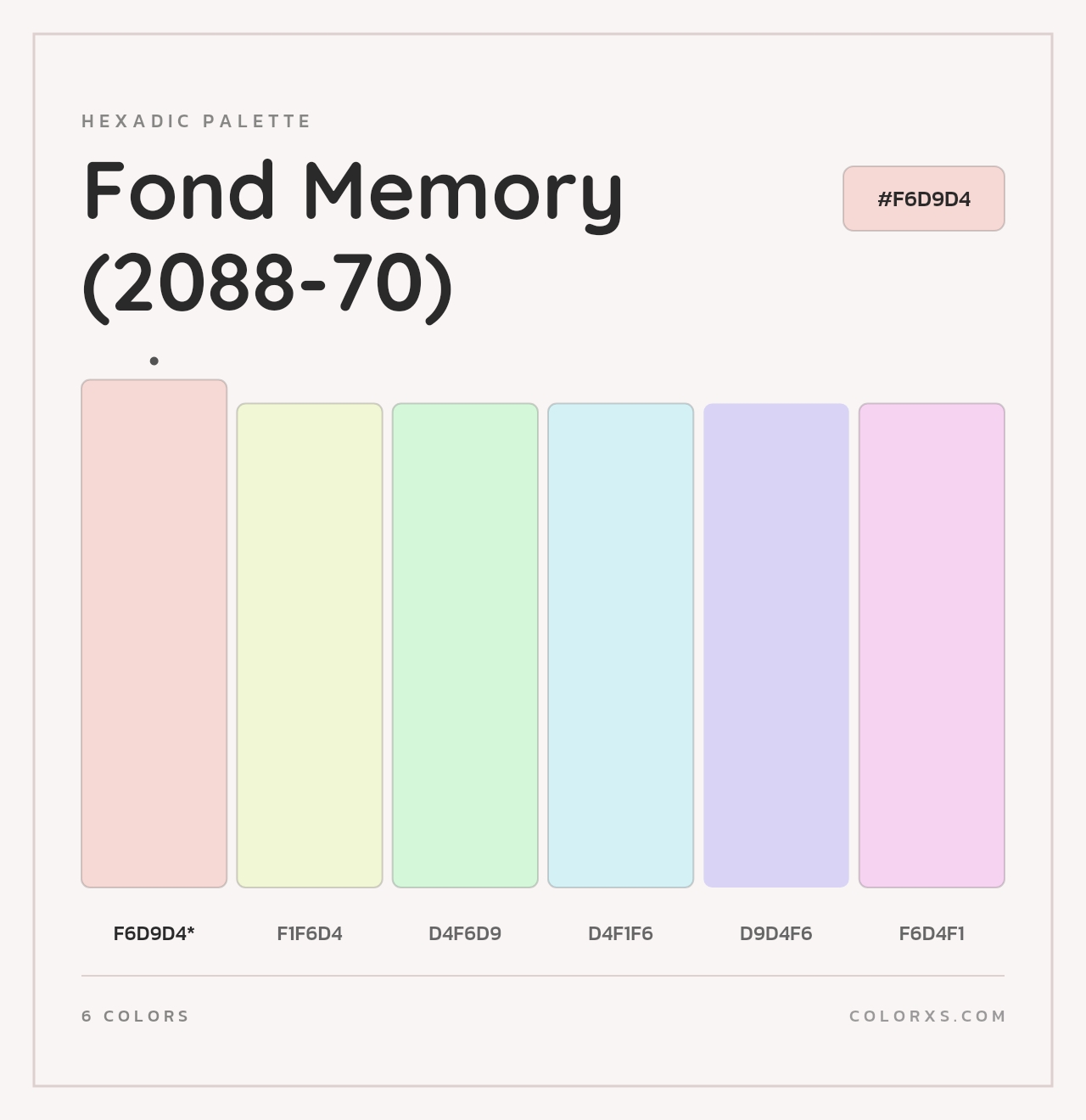 Fond Memory (2088-70) - Hexadic Color Palette