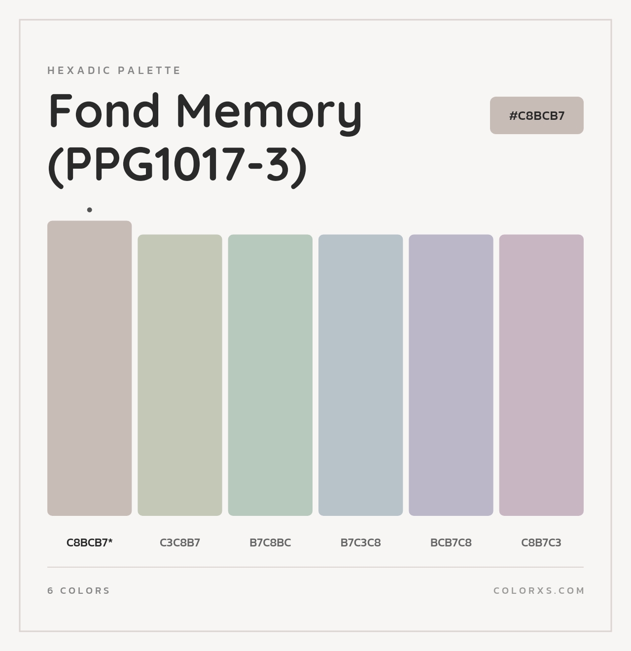 Fond Memory (PPG1017-3) - Hexadic Color Palette
