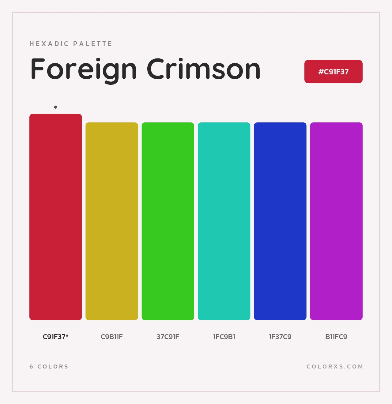 Foreign Crimson - Hexadic Color Palette