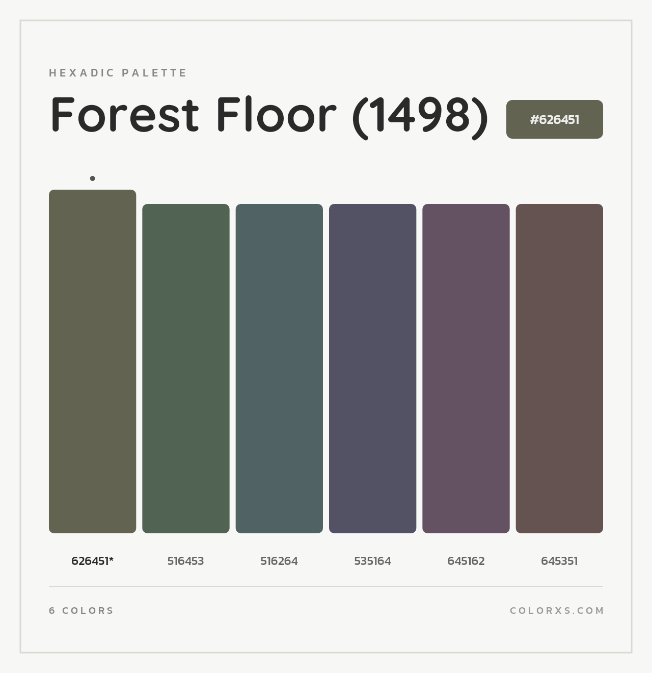 Forest Floor (1498) - Hexadic Color Palette