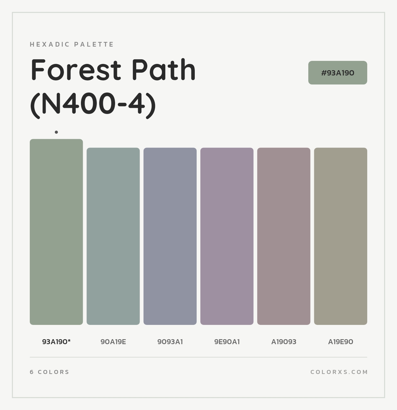 Forest Path (N400-4) - Hexadic Color Palette