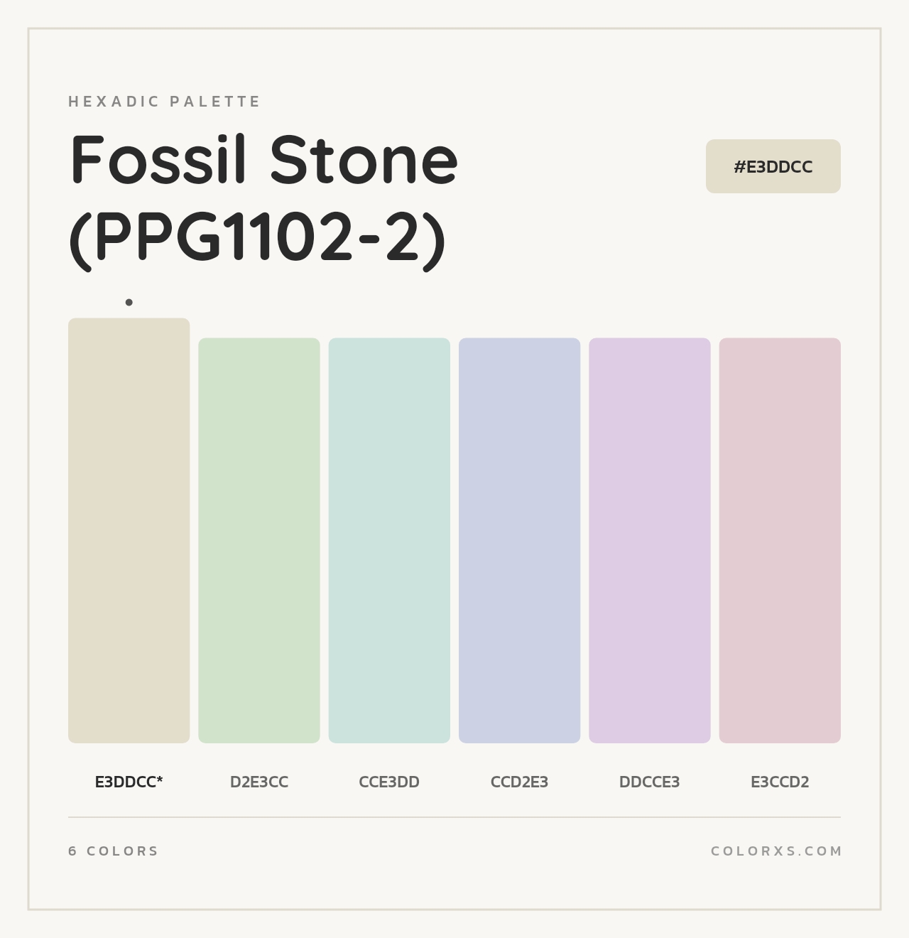 Fossil Stone (PPG1102-2) - Hexadic Color Palette