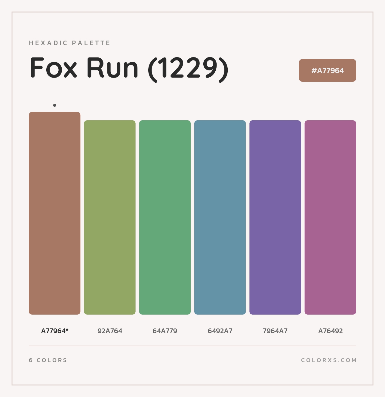 Fox Run (1229) - Hexadic Color Palette