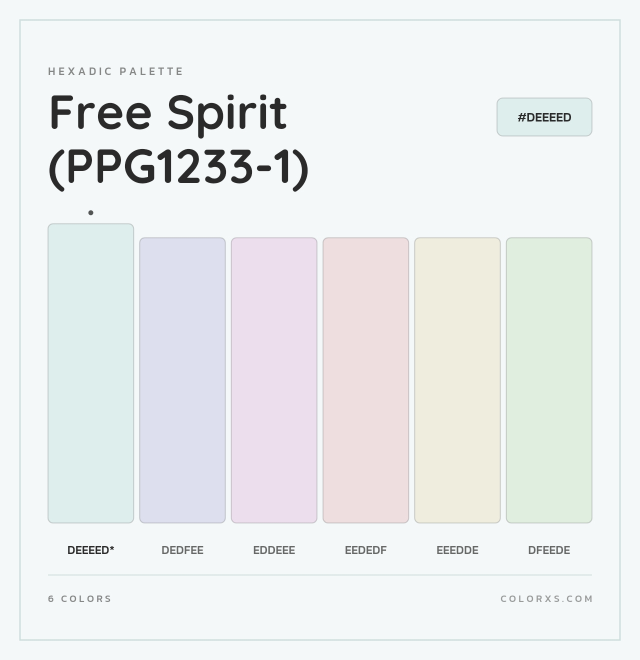 Free Spirit (PPG1233-1) - Hexadic Color Palette