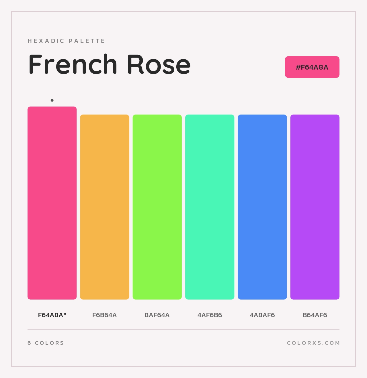 French Rose - Hexadic Color Palette