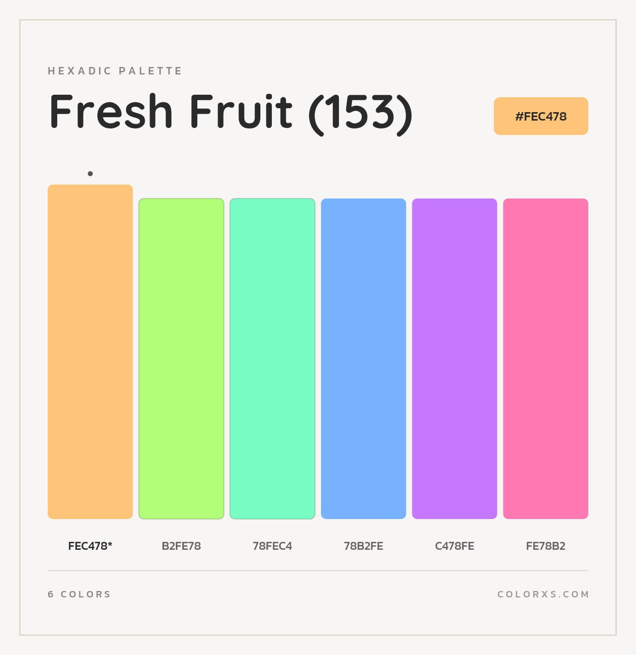 Fresh Fruit (153) - Hexadic Color Palette