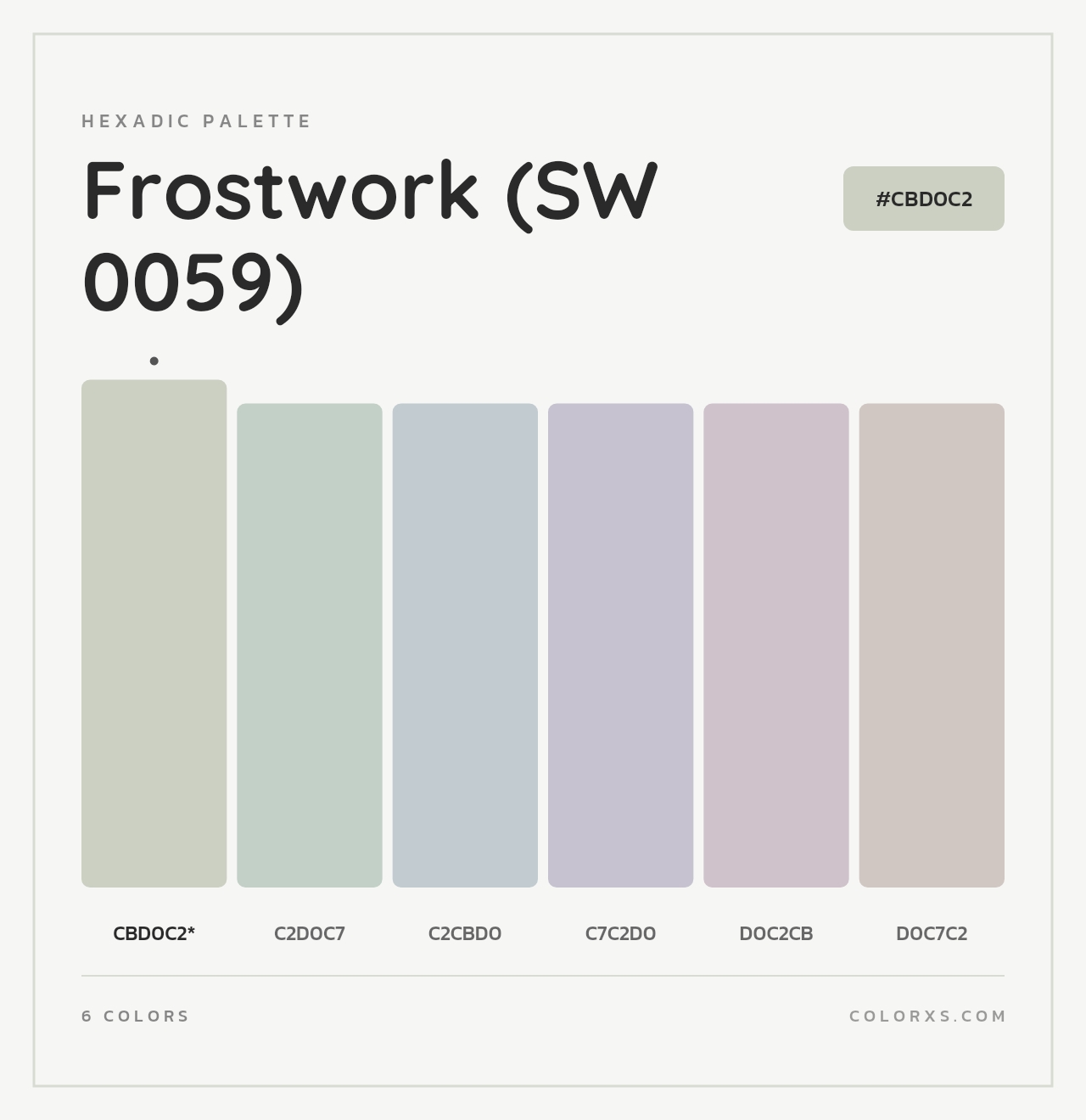 Frostwork (SW 0059) - Hexadic Color Palette