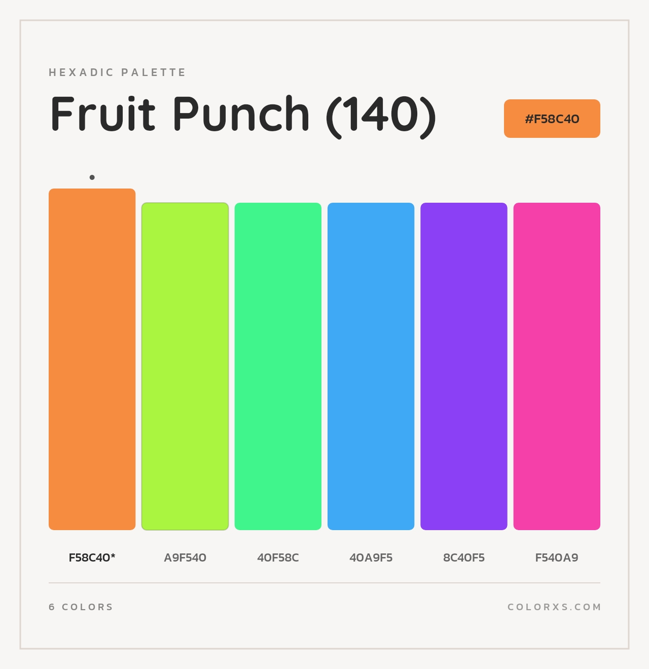 Fruit Punch (140) - Hexadic Color Palette