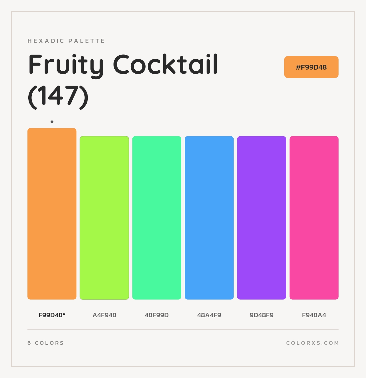 Fruity Cocktail (147) - Hexadic Color Palette