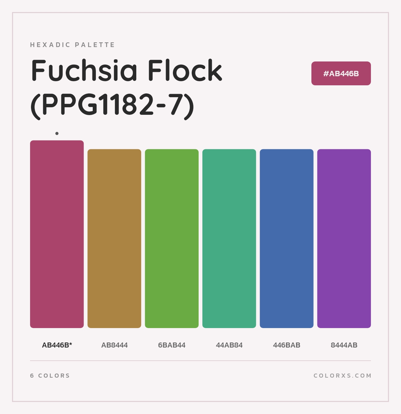 Fuchsia Flock (PPG1182-7) - Hexadic Color Palette