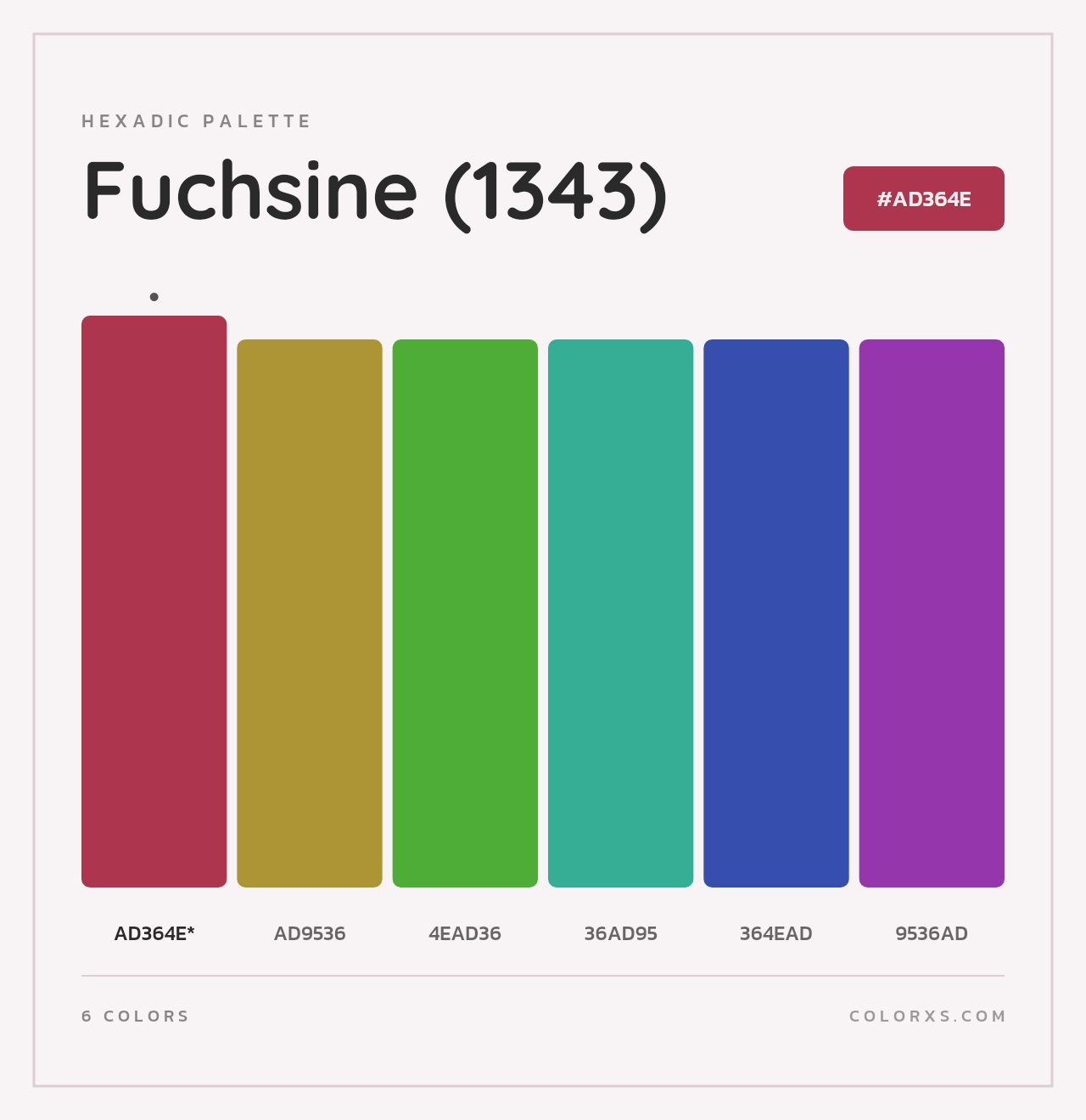 Fuchsine (1343) - Hexadic Color Palette