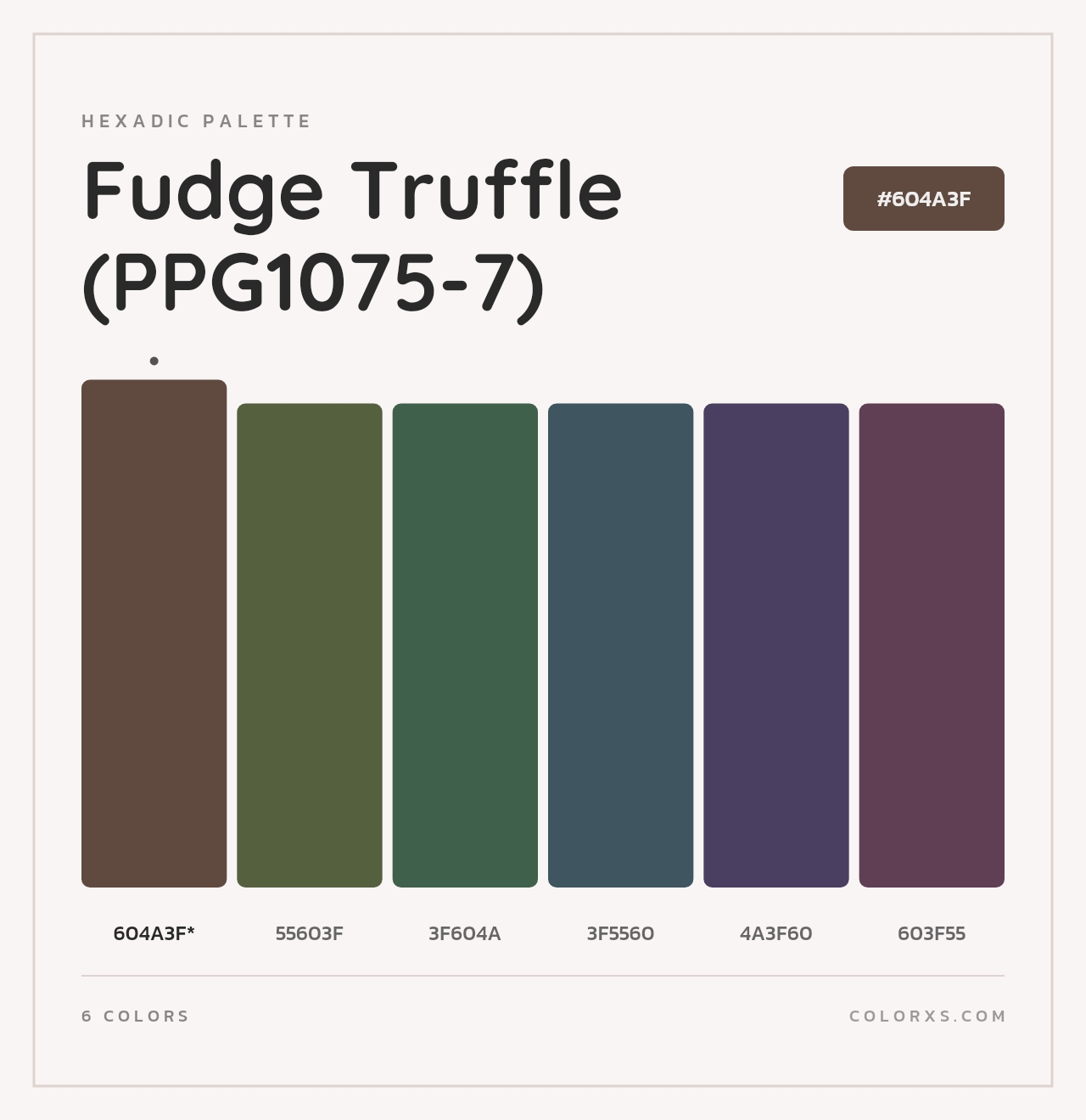 Fudge Truffle (PPG1075-7) - Hexadic Color Palette