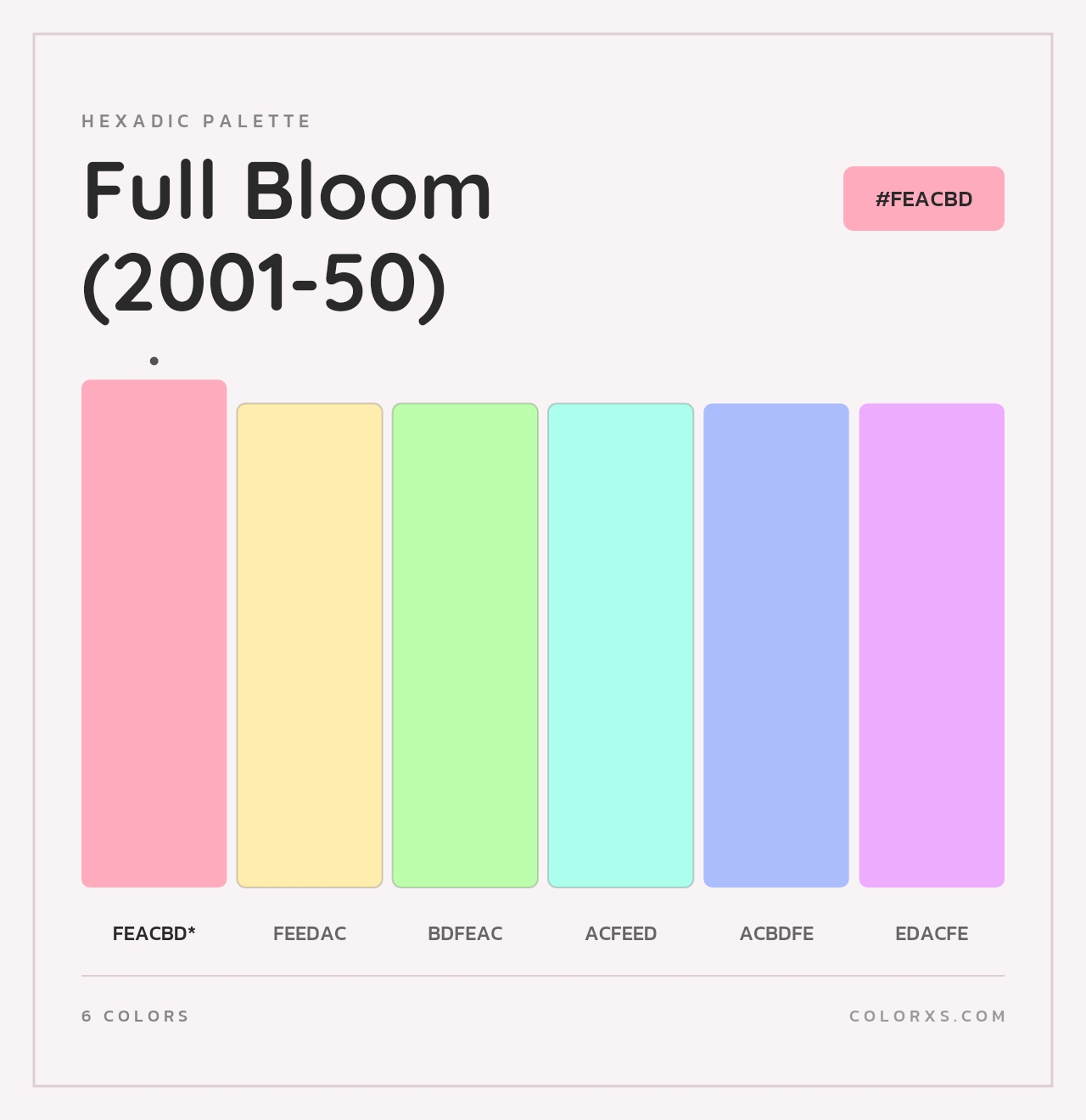 Full Bloom (2001-50) - Hexadic Color Palette