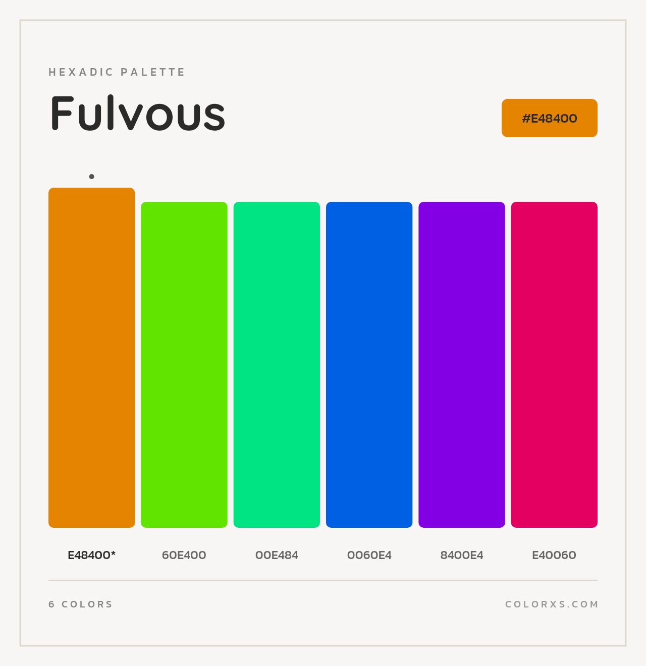 Fulvous - Hexadic Color Palette