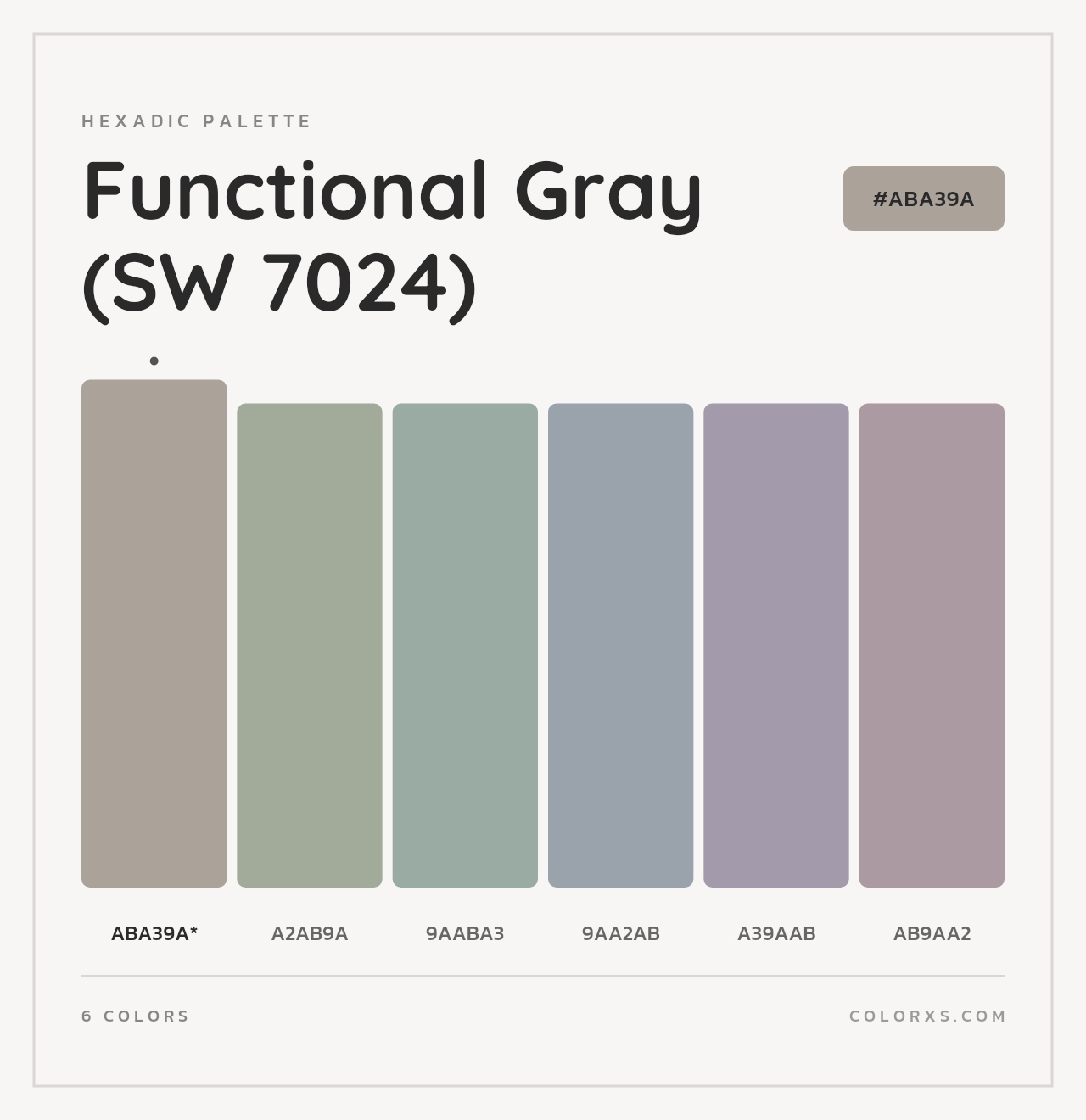 Functional Gray (SW 7024) - Hexadic Color Palette