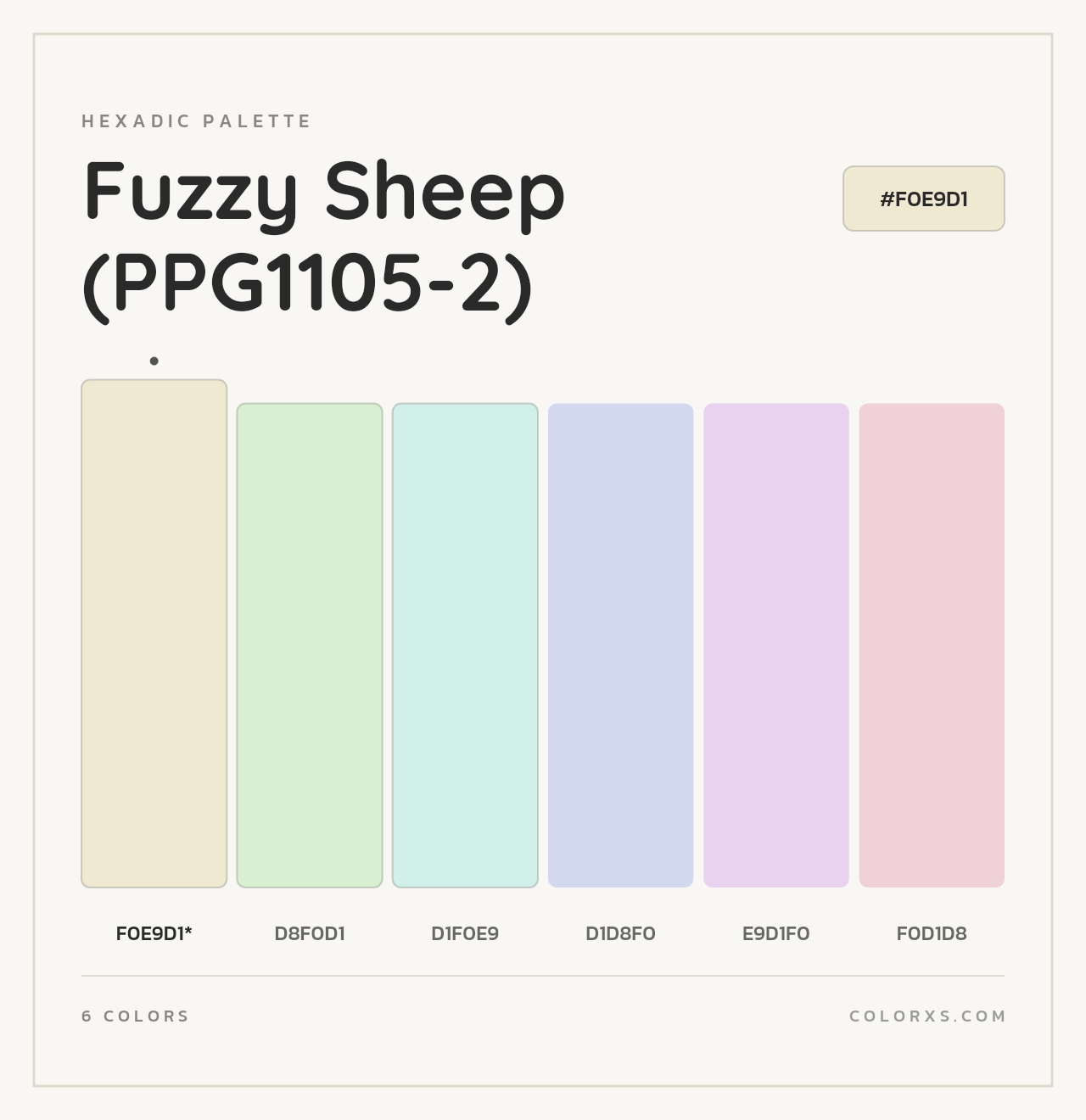 Fuzzy Sheep (PPG1105-2) - Hexadic Color Palette