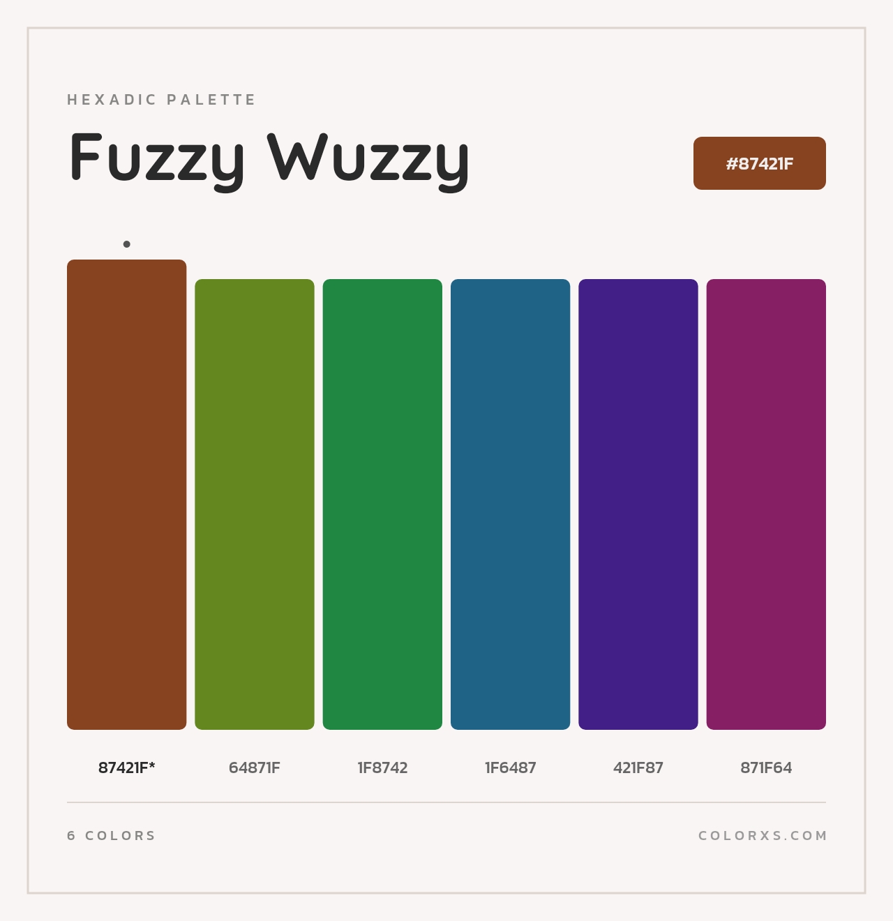 Fuzzy Wuzzy - Hexadic Color Palette