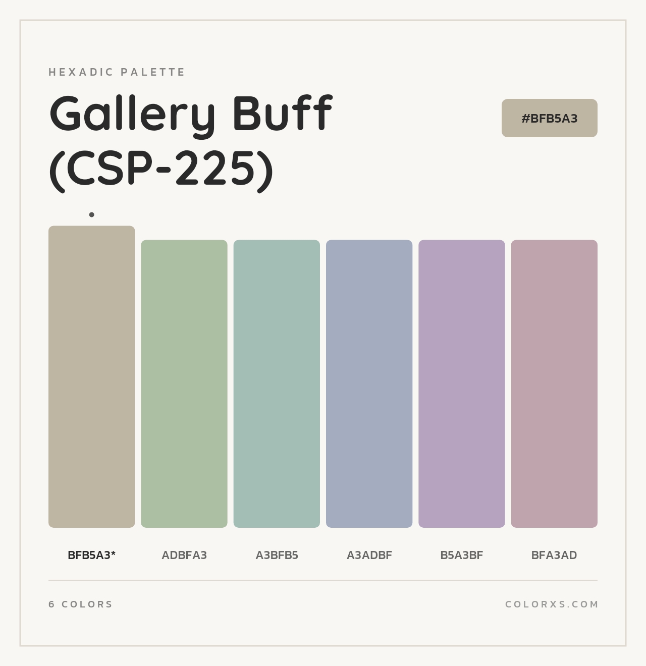 Gallery Buff (CSP-225) - Hexadic Color Palette
