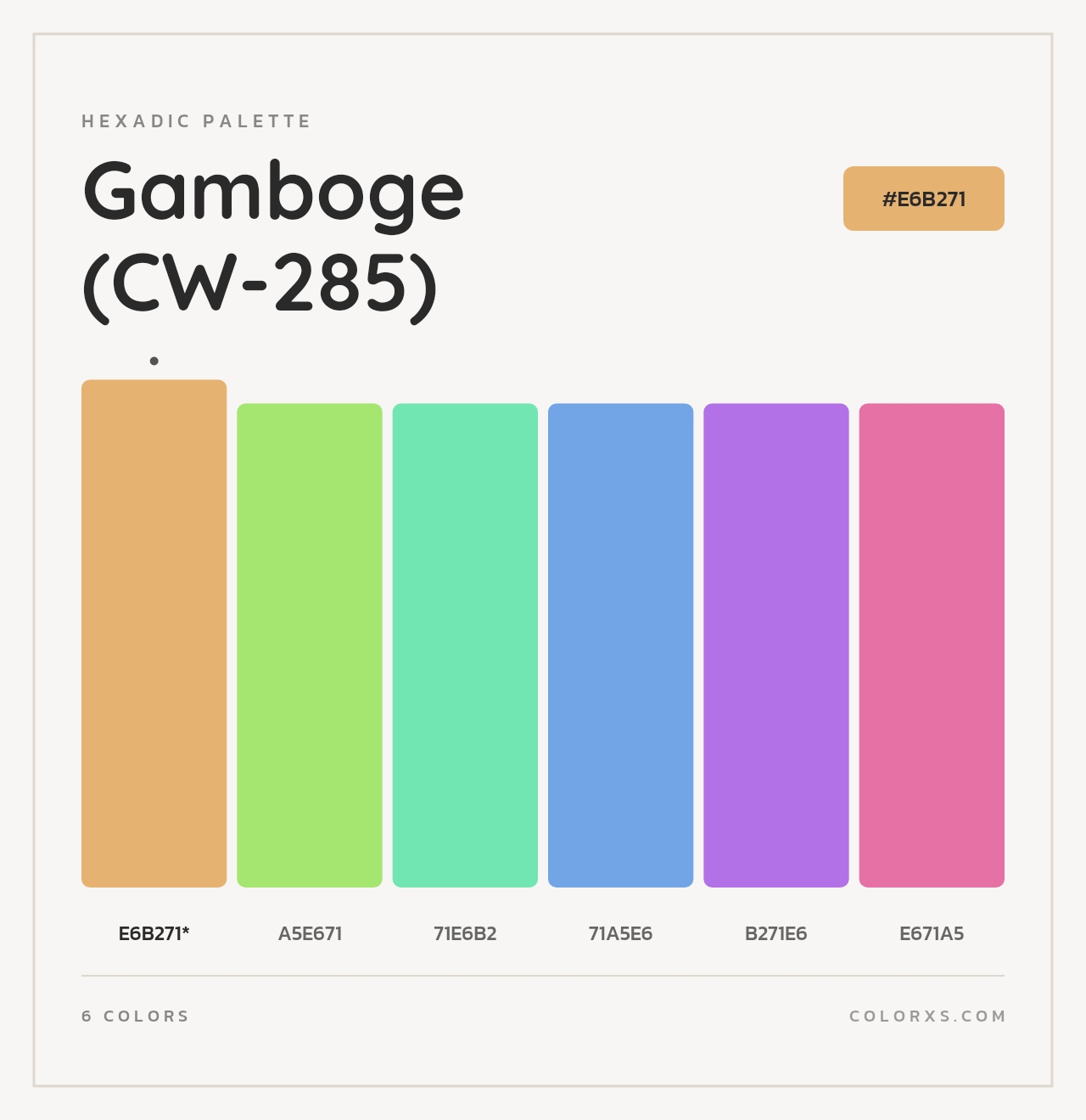 Gamboge (CW-285) - Hexadic Color Palette