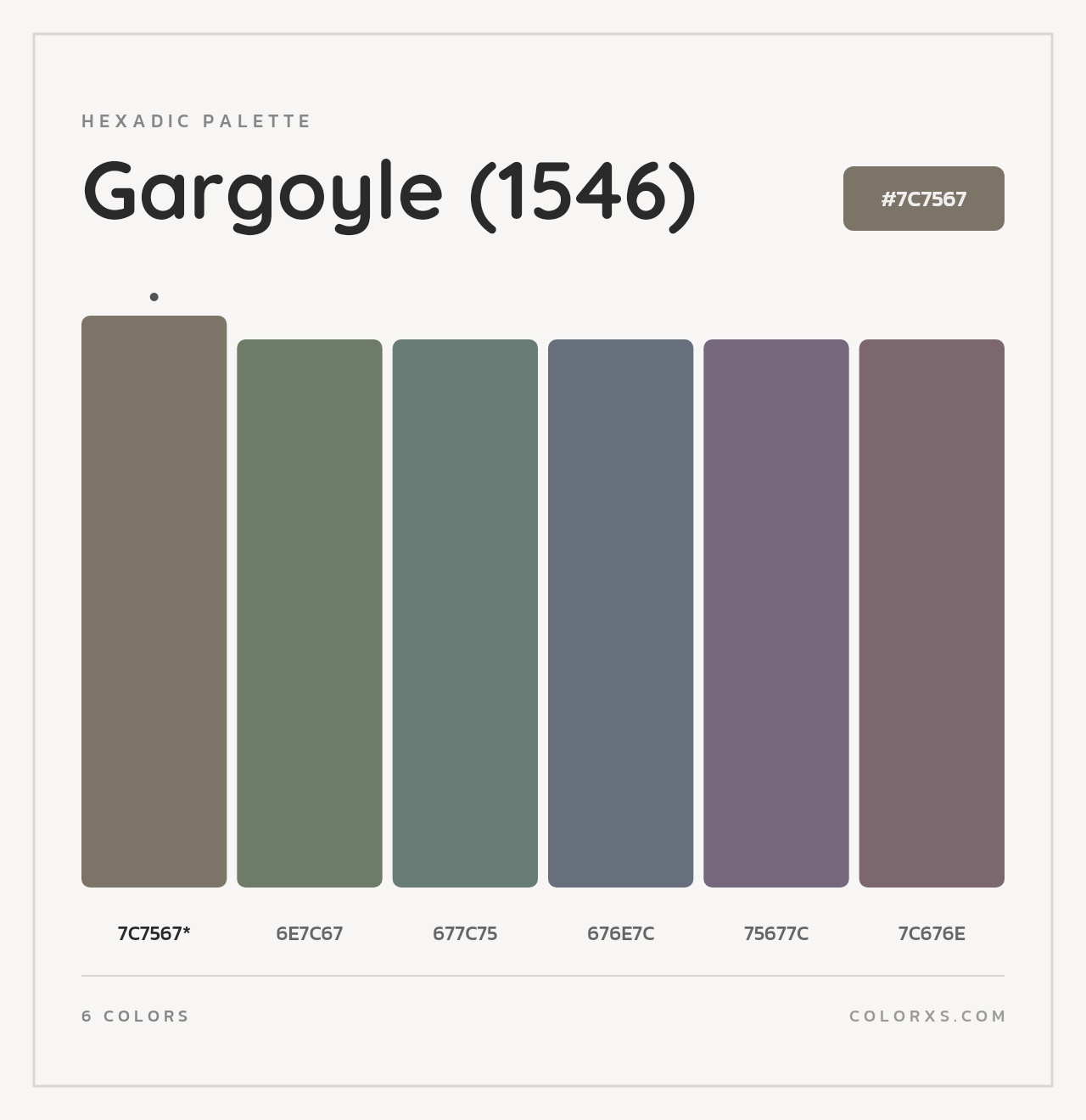 Gargoyle (1546) - Hexadic Color Palette