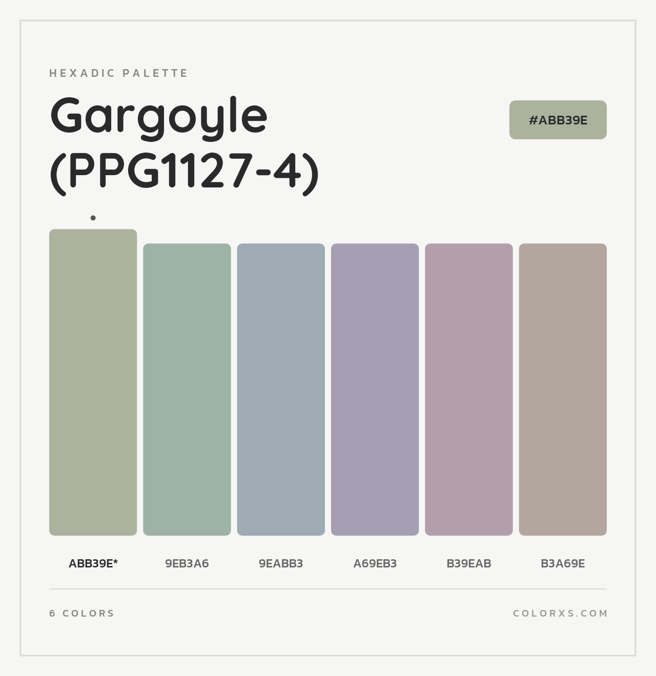 Gargoyle  (PPG1127-4) - Hexadic Color Palette