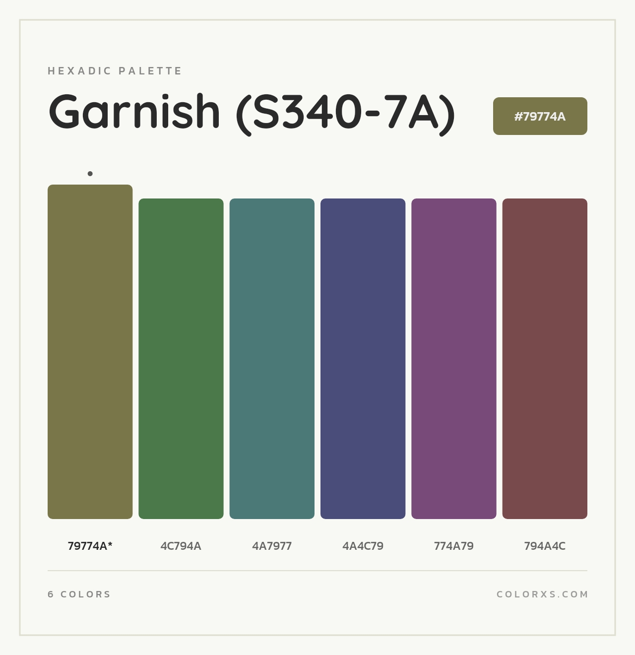Garnish (S340-7A) - Hexadic Color Palette