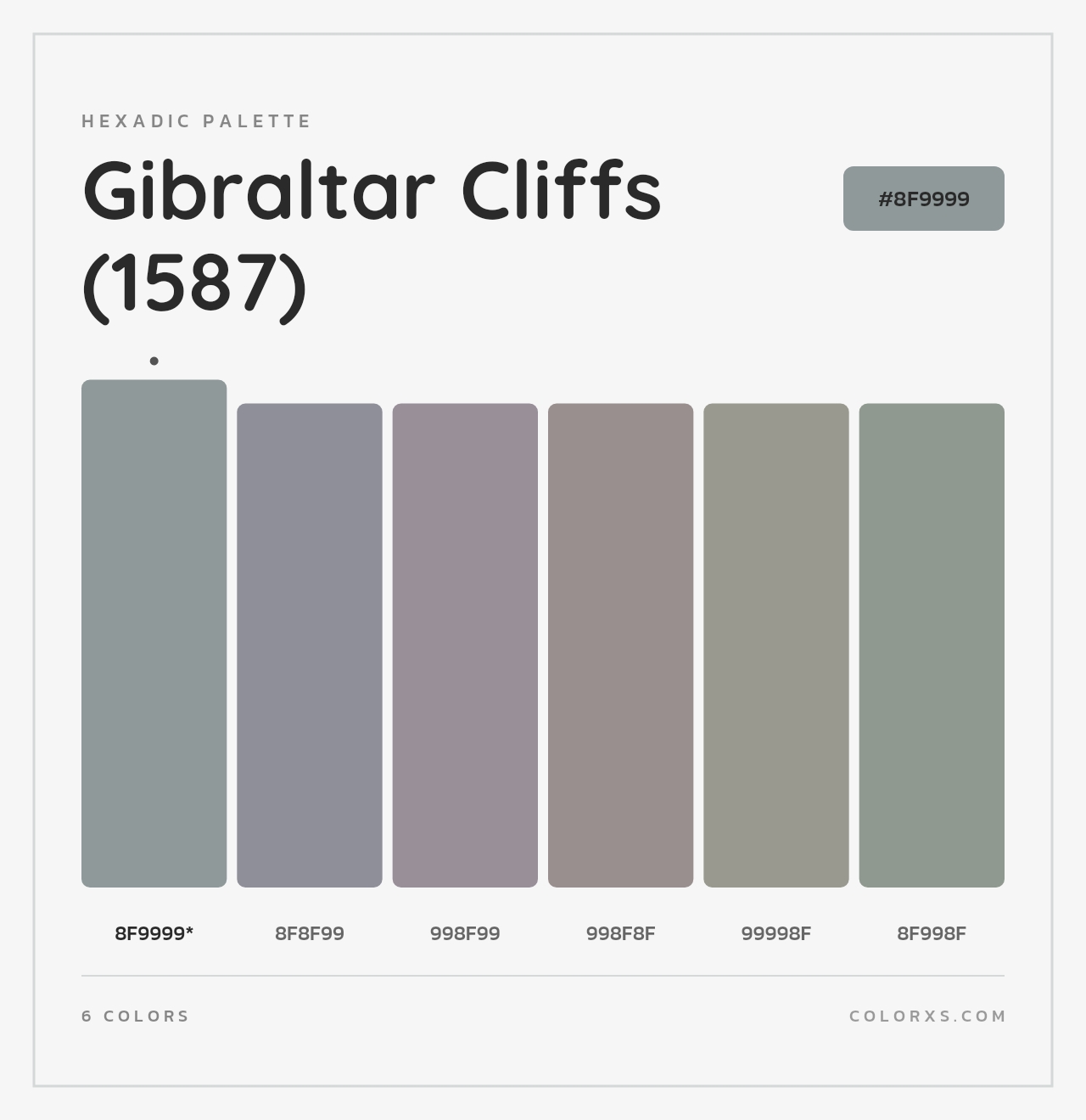 Gibraltar Cliffs (1587) - Hexadic Color Palette