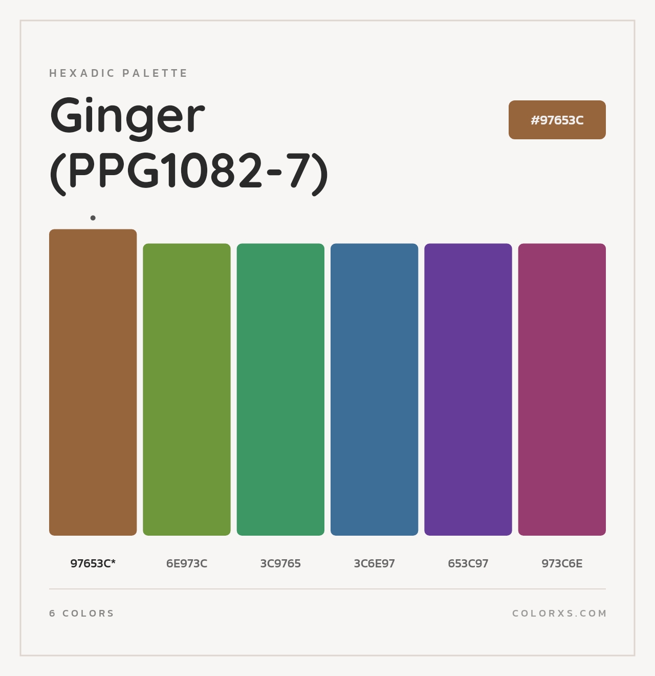 Ginger (PPG1082-7) - Hexadic Color Palette