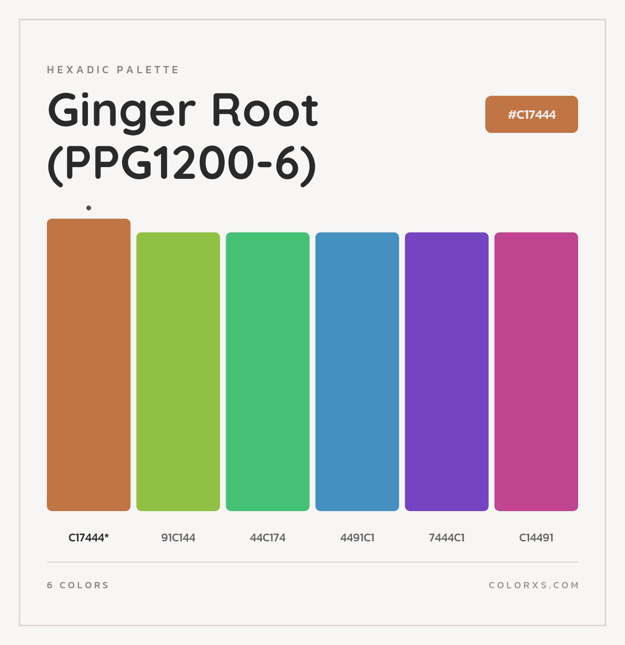 Ginger Root (PPG1200-6) - Hexadic Color Palette