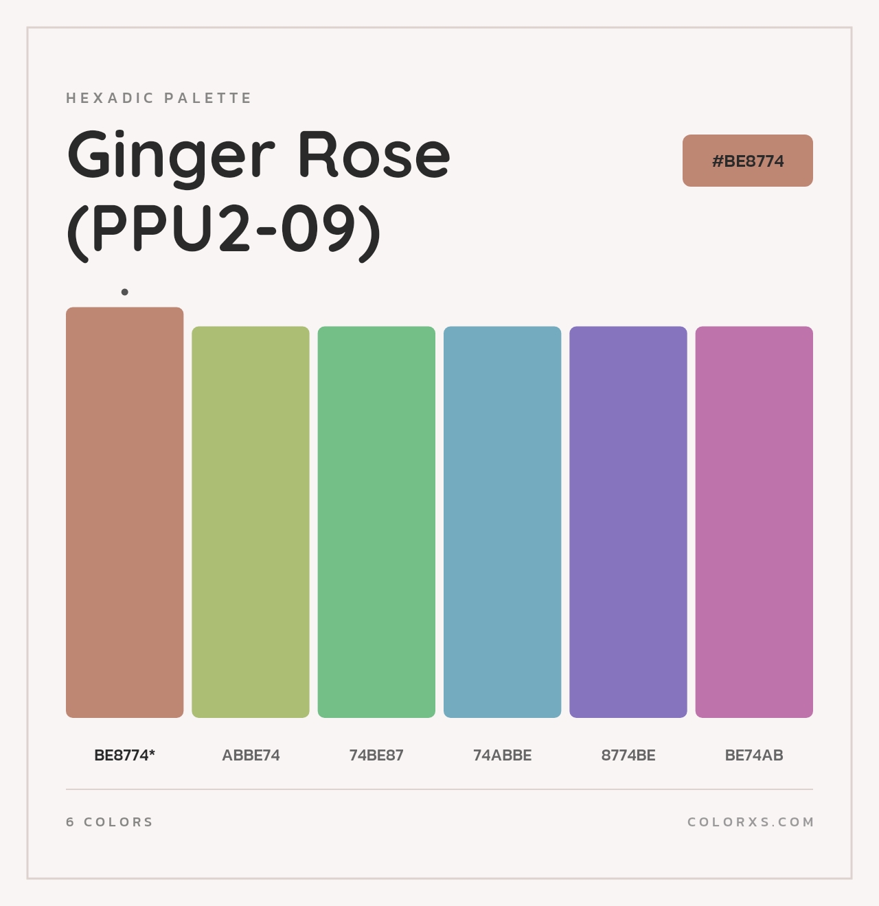 Ginger Rose (PPU2-09) - Hexadic Color Palette