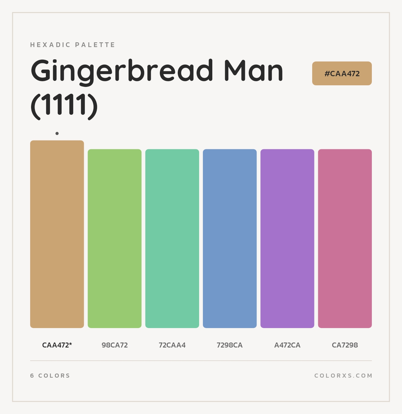 Gingerbread Man (1111) - Hexadic Color Palette