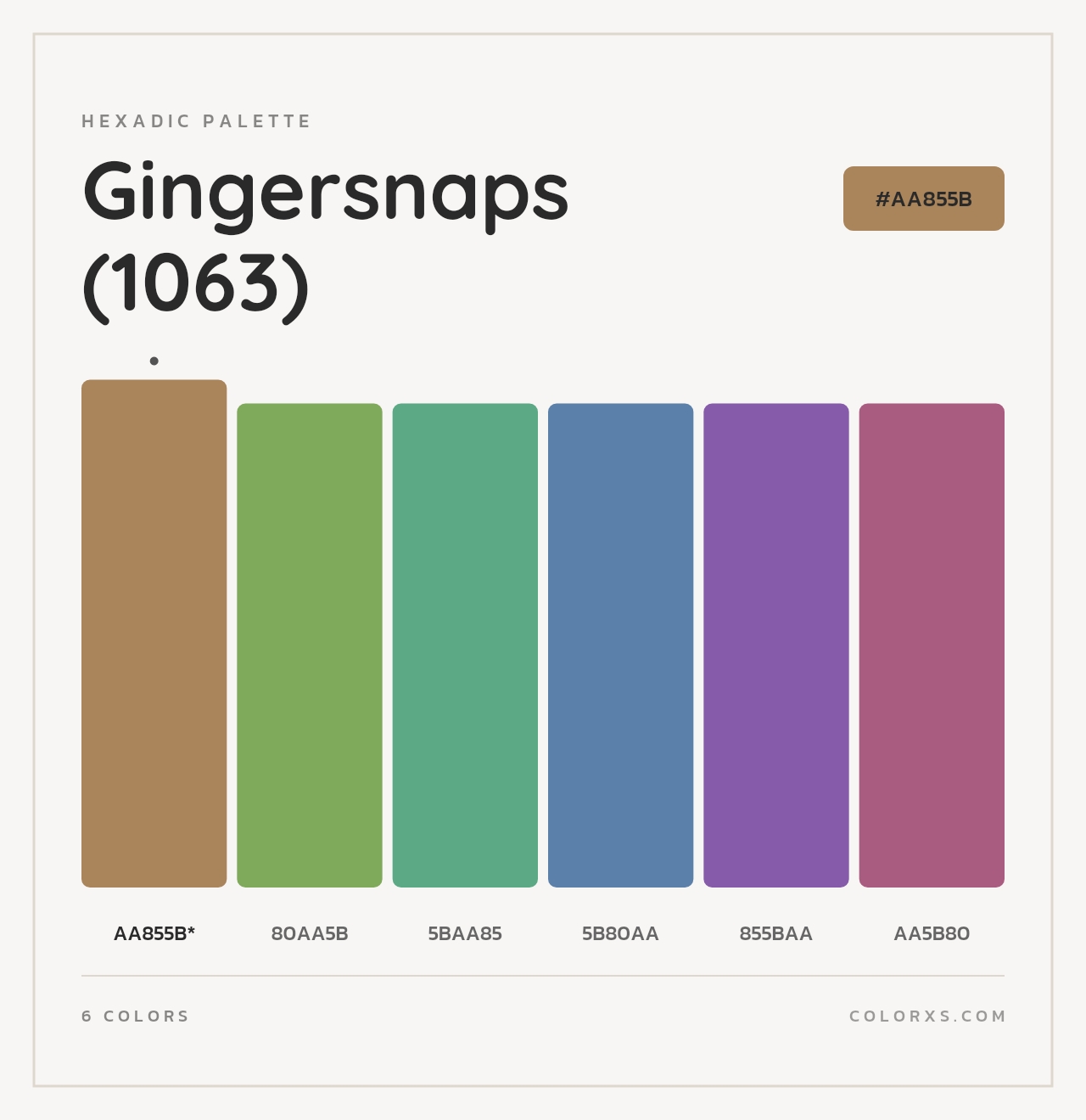 Gingersnaps (1063) - Hexadic Color Palette