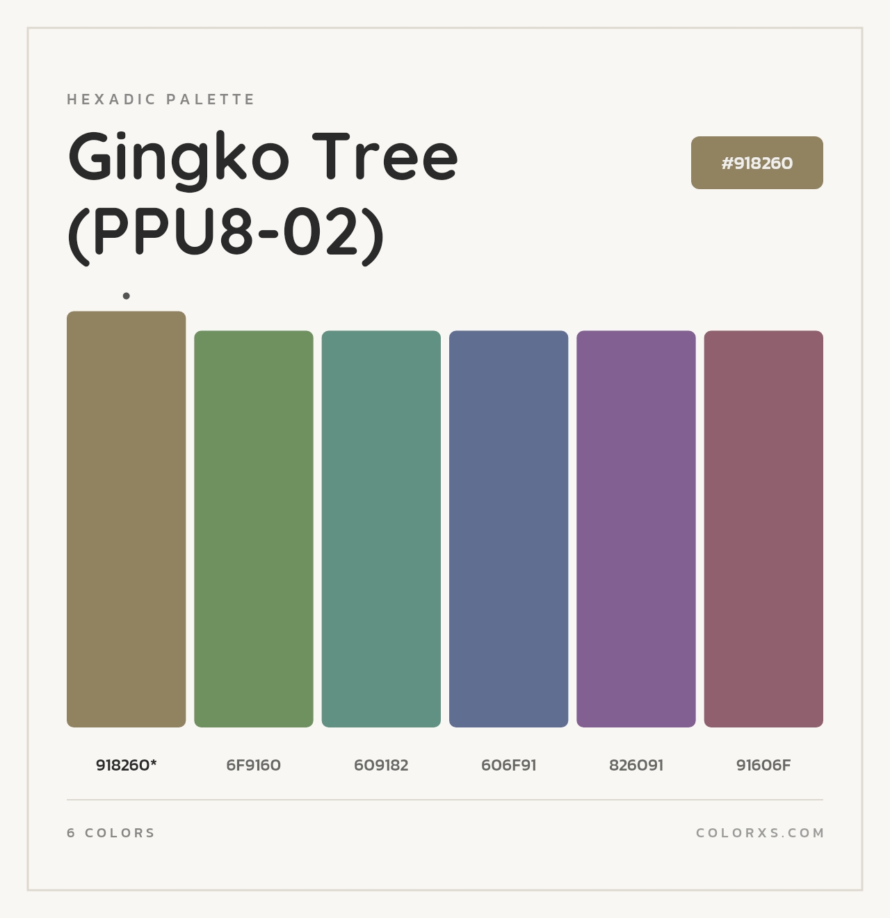 Gingko Tree (PPU8-02) - Hexadic Color Palette