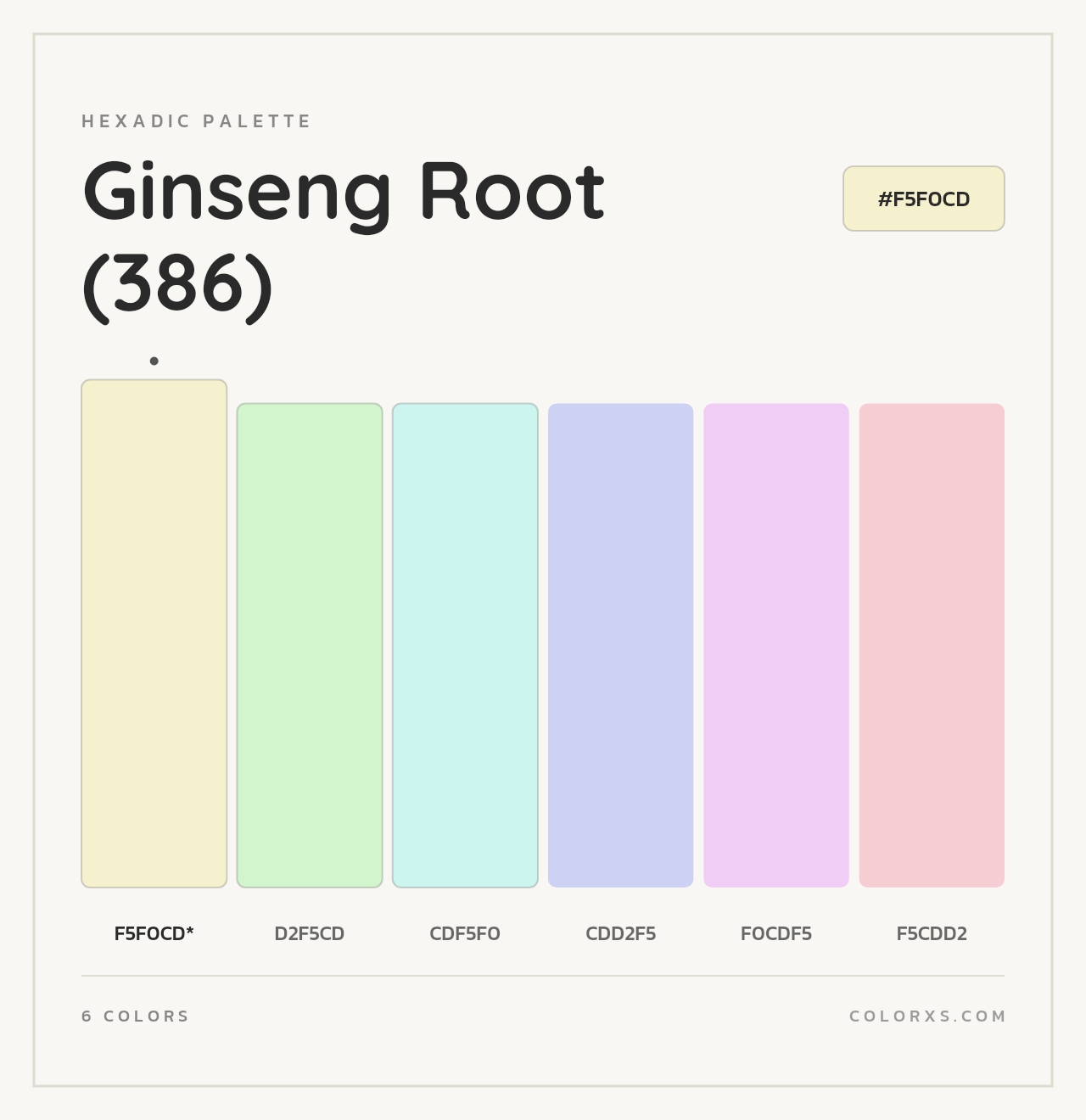 Ginseng Root (386) - Hexadic Color Palette