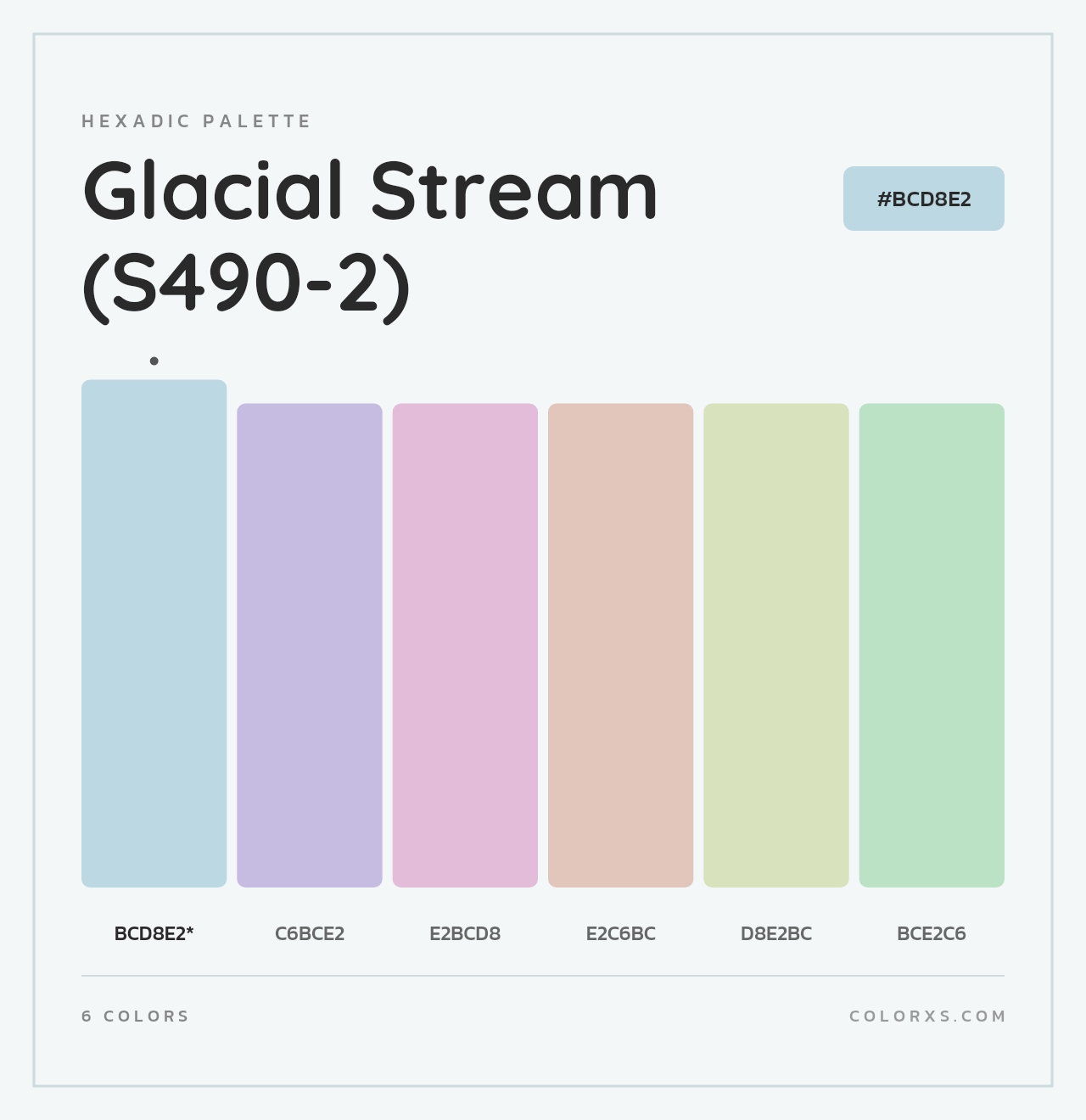 Glacial Stream (S490-2) - Hexadic Color Palette
