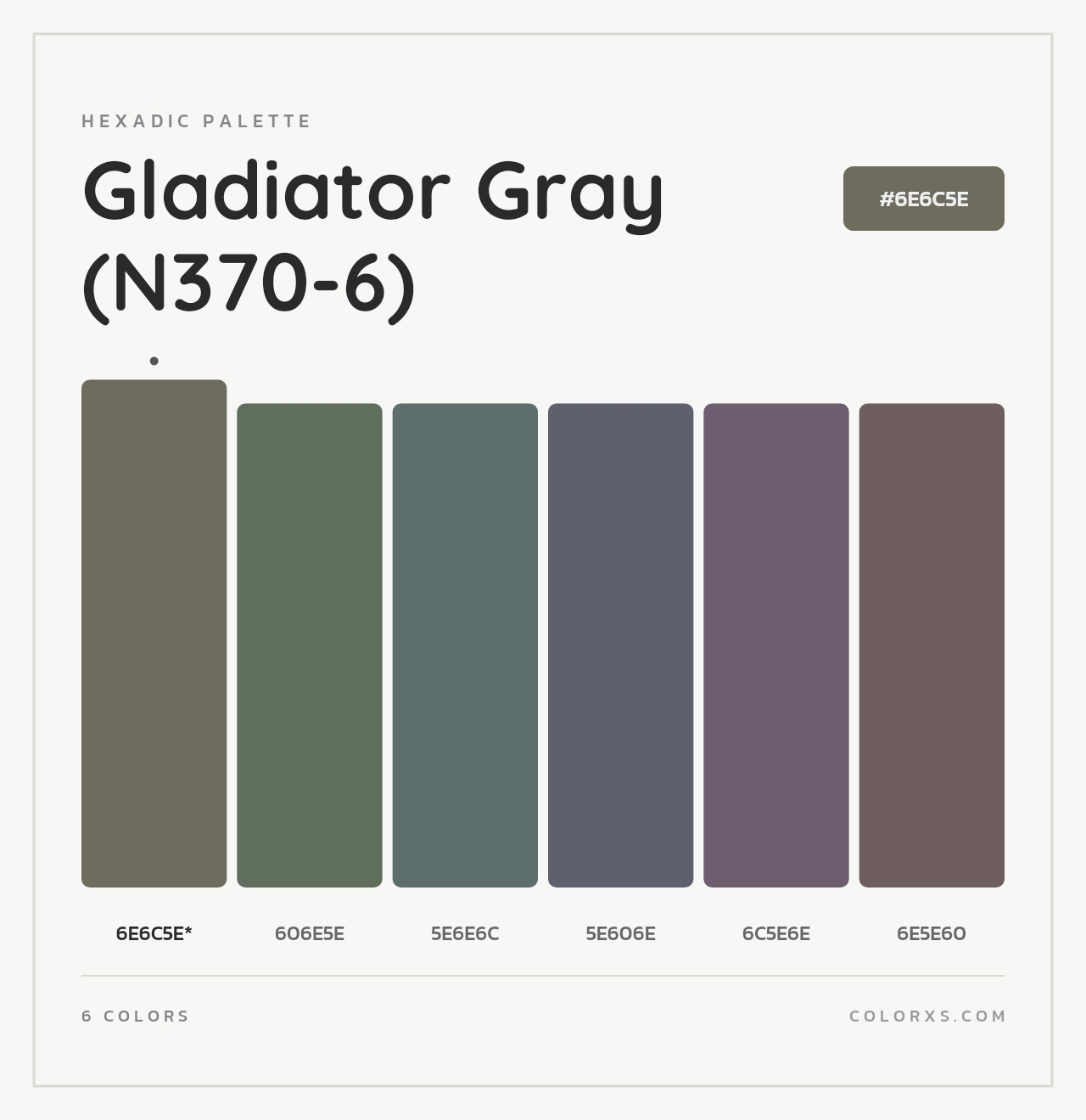 Gladiator Gray (N370-6) - Hexadic Color Palette