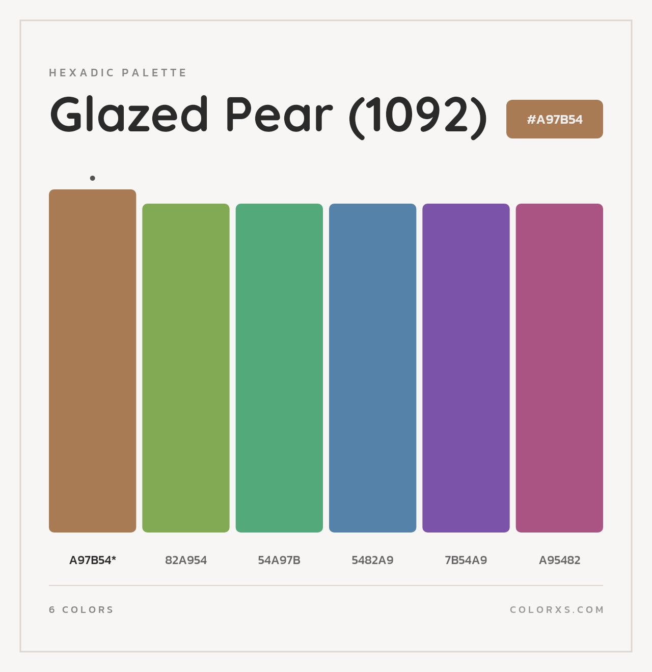 Glazed Pear (1092) - Hexadic Color Palette
