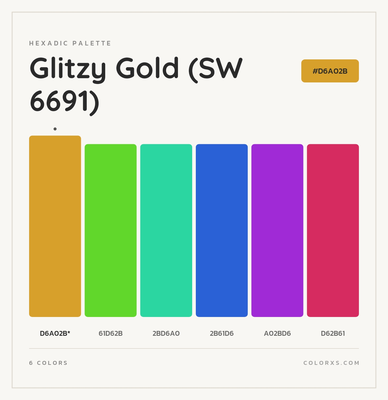 Glitzy Gold (SW 6691) - Hexadic Color Palette