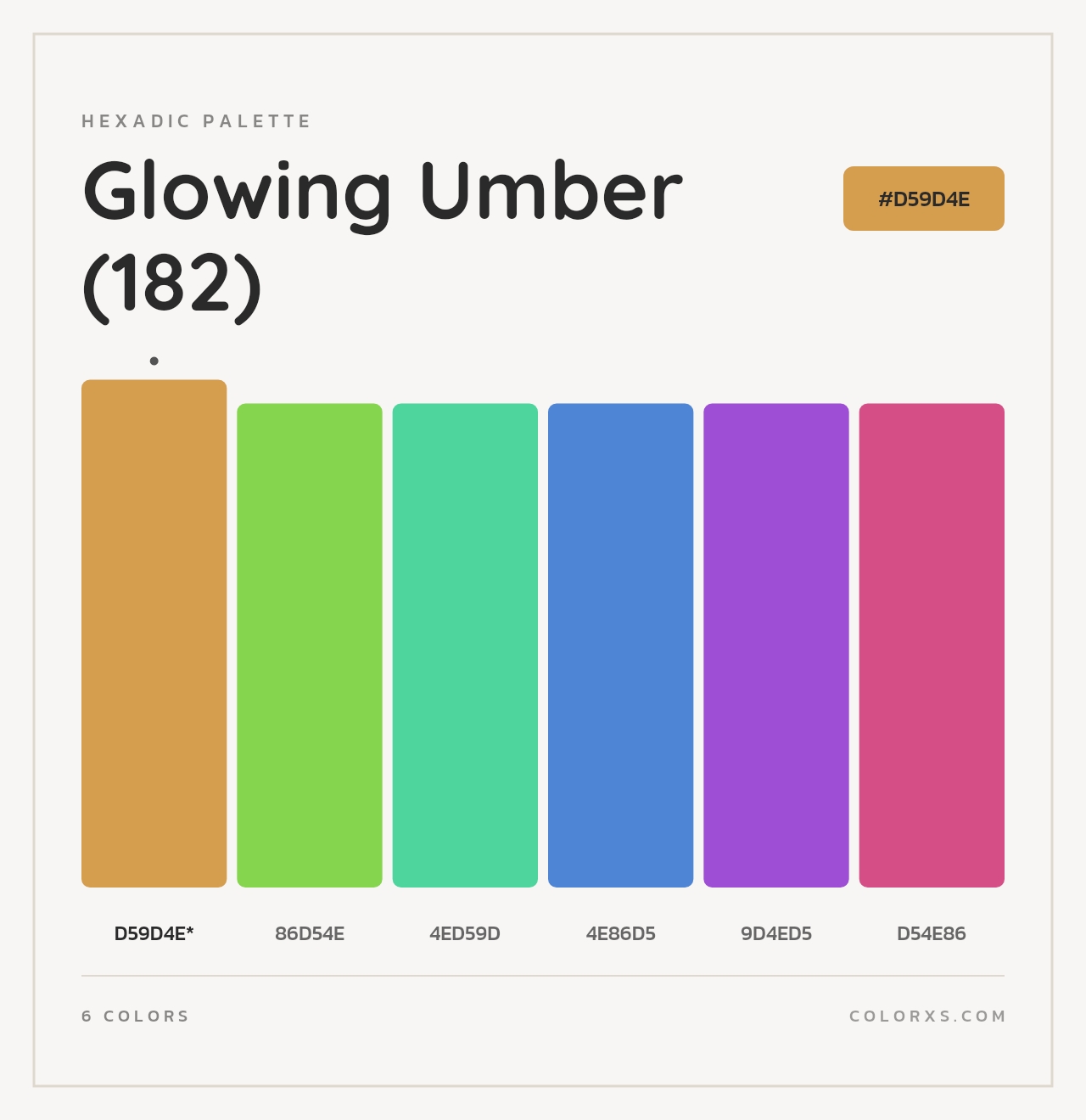Glowing Umber (182) - Hexadic Color Palette