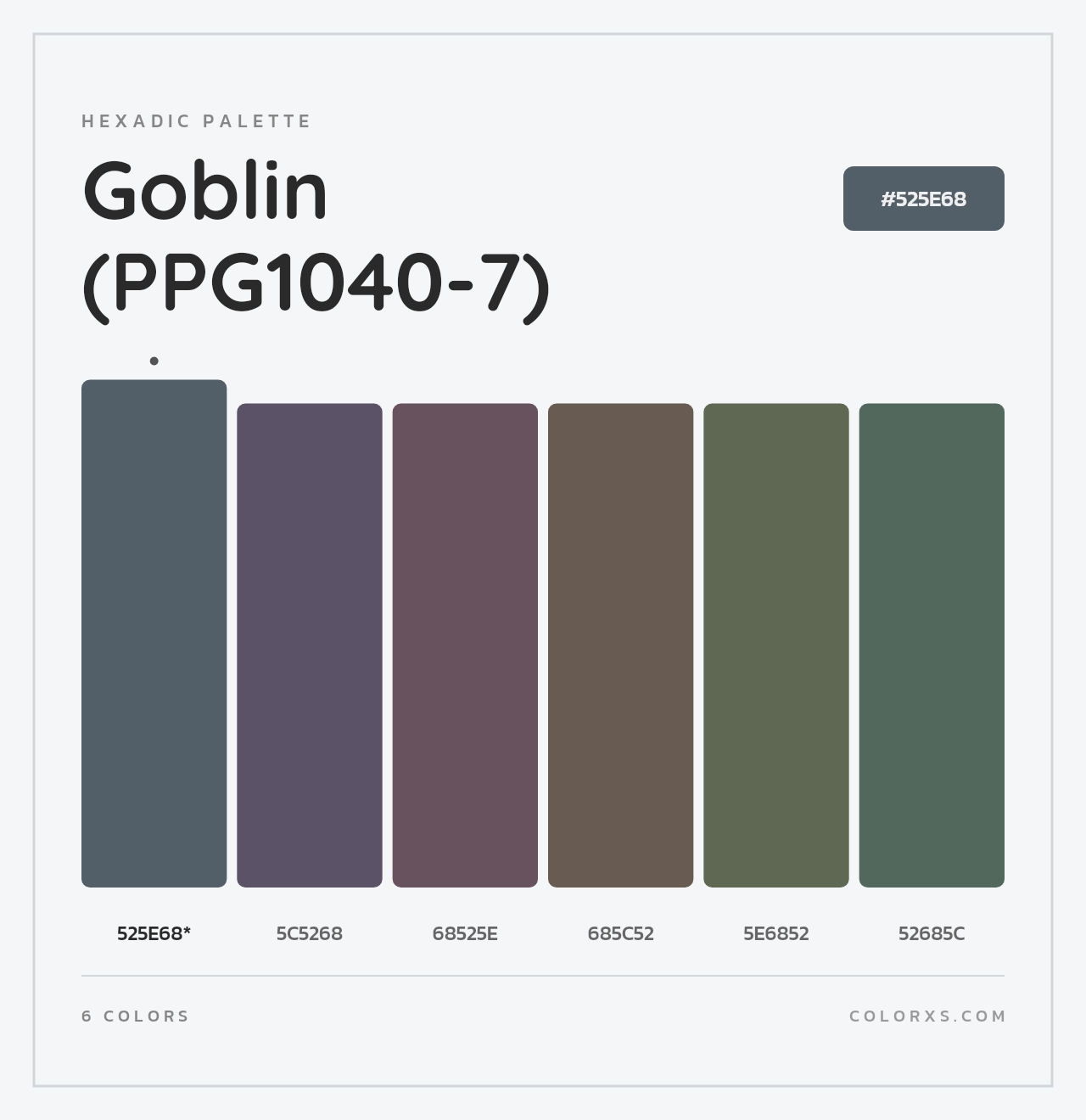 Goblin (PPG1040-7) - Hexadic Color Palette