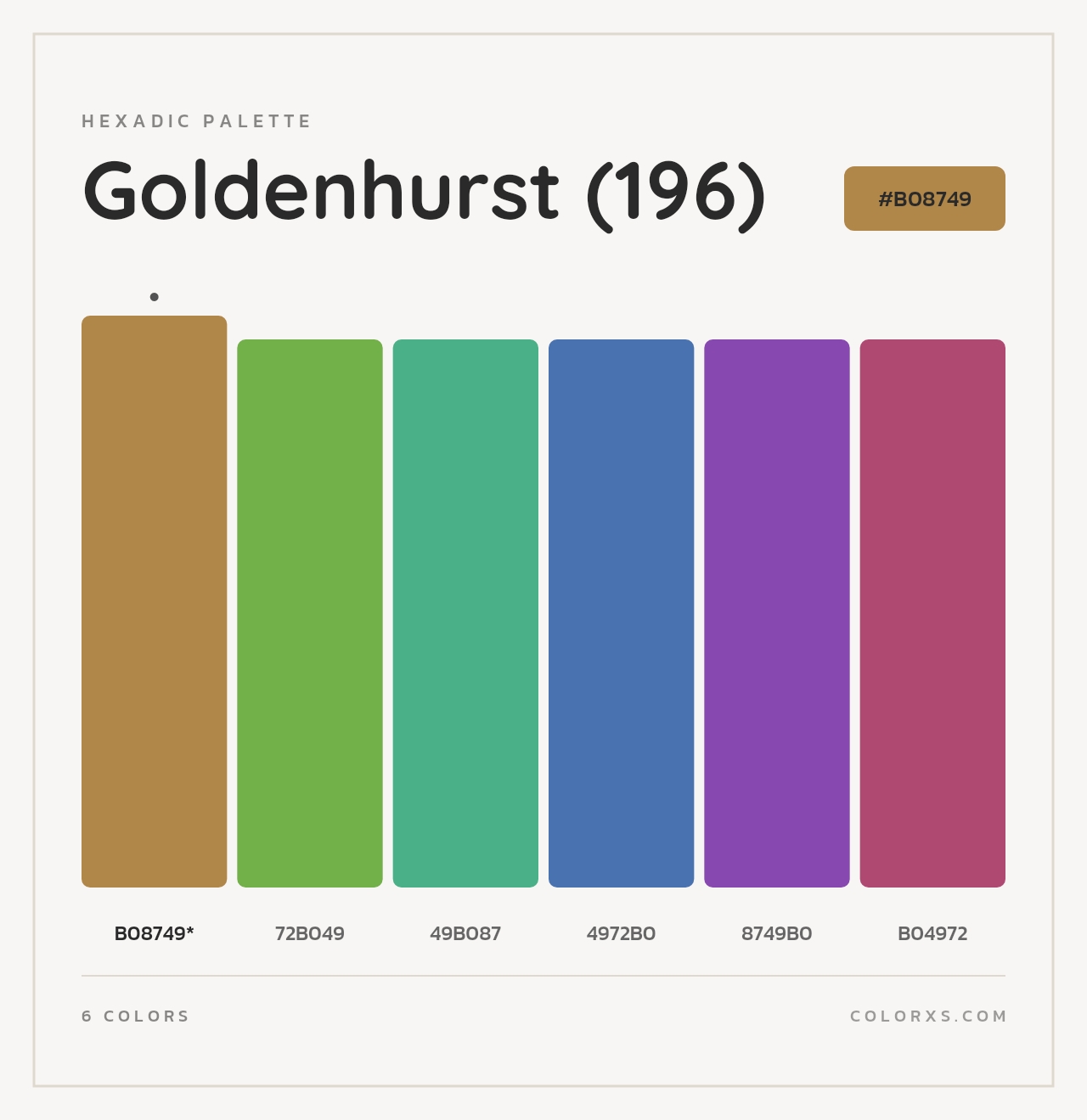 Goldenhurst (196) - Hexadic Color Palette