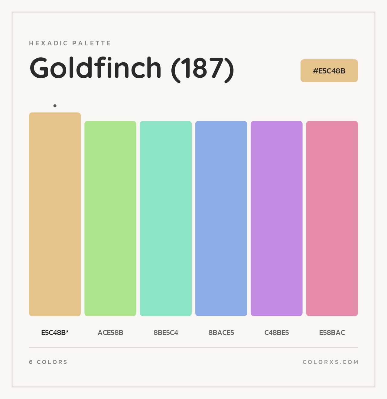Goldfinch (187) - Hexadic Color Palette